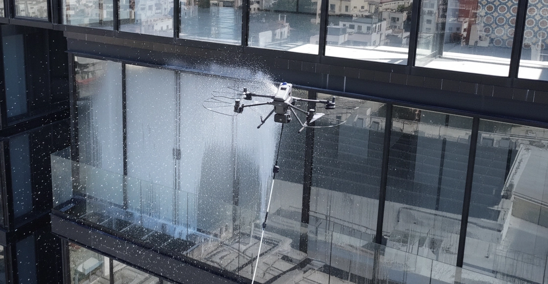 High-rise cleaning with drones: the perfect way to start the year with spotless facades